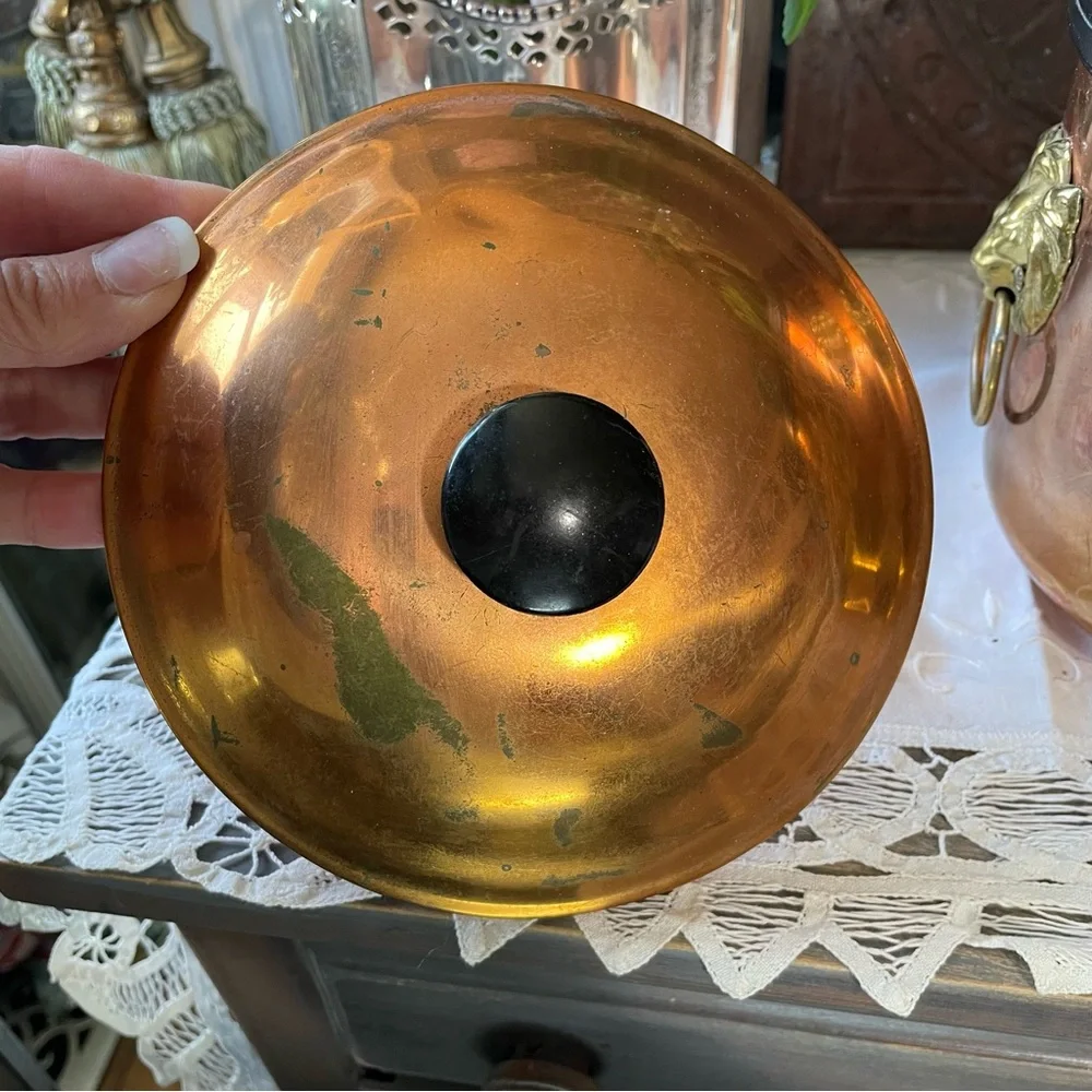 Vintage Copper Gold lions head ice bucket barware